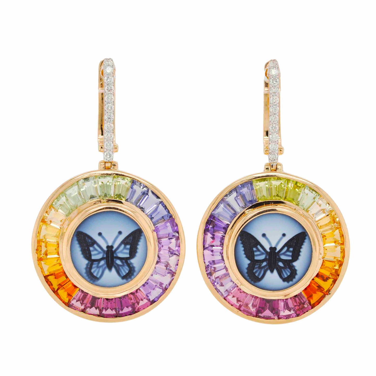 rainbow butterfly earrings