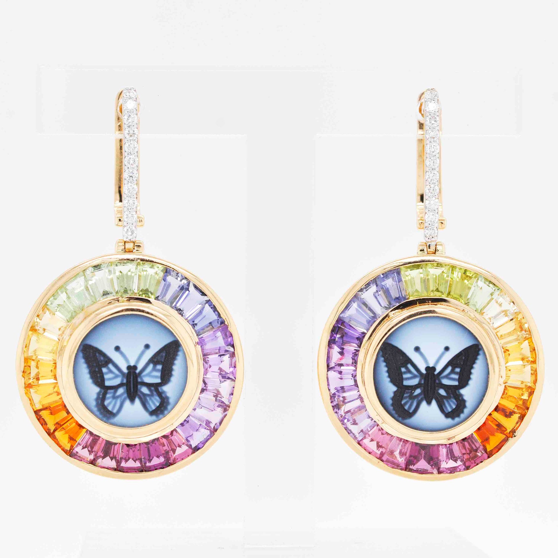 colorful butterfly earrings