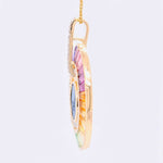 Multicolor Rainbow Baguette Pendant with Diamonds