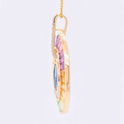 Multicolor Rainbow Baguette Pendant with Diamonds
