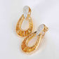 18K Gold Gradient Citrine Diamond Raindrop Earrings