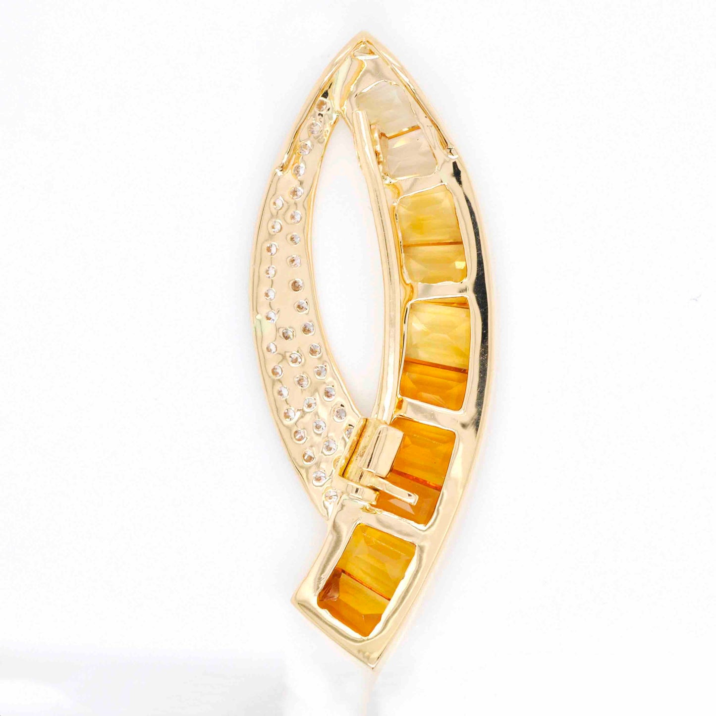 citrine diamond pendant gold