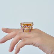 Hand Carved Taj Mahal Citrine Statement Ring