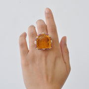 Hand Carved Taj Mahal Citrine Statement Ring