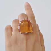Hand Carved Taj Mahal Citrine Statement Ring