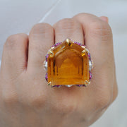 Hand Carved Taj Mahal Citrine Statement Ring