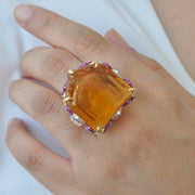Hand Carved Taj Mahal Citrine Statement Ring