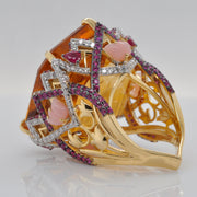 Hand Carved Taj Mahal Citrine Statement Ring