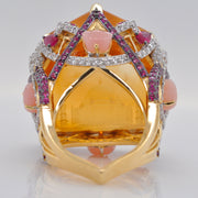 Hand Carved Taj Mahal Citrine Statement Ring