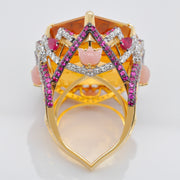 Hand Carved Taj Mahal Citrine Statement Ring