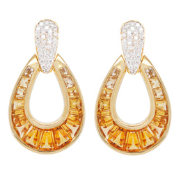 Doorknocker Citrine Earrings