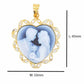 18K Gold Valentine Couple Cameo Carved Heart Pendant