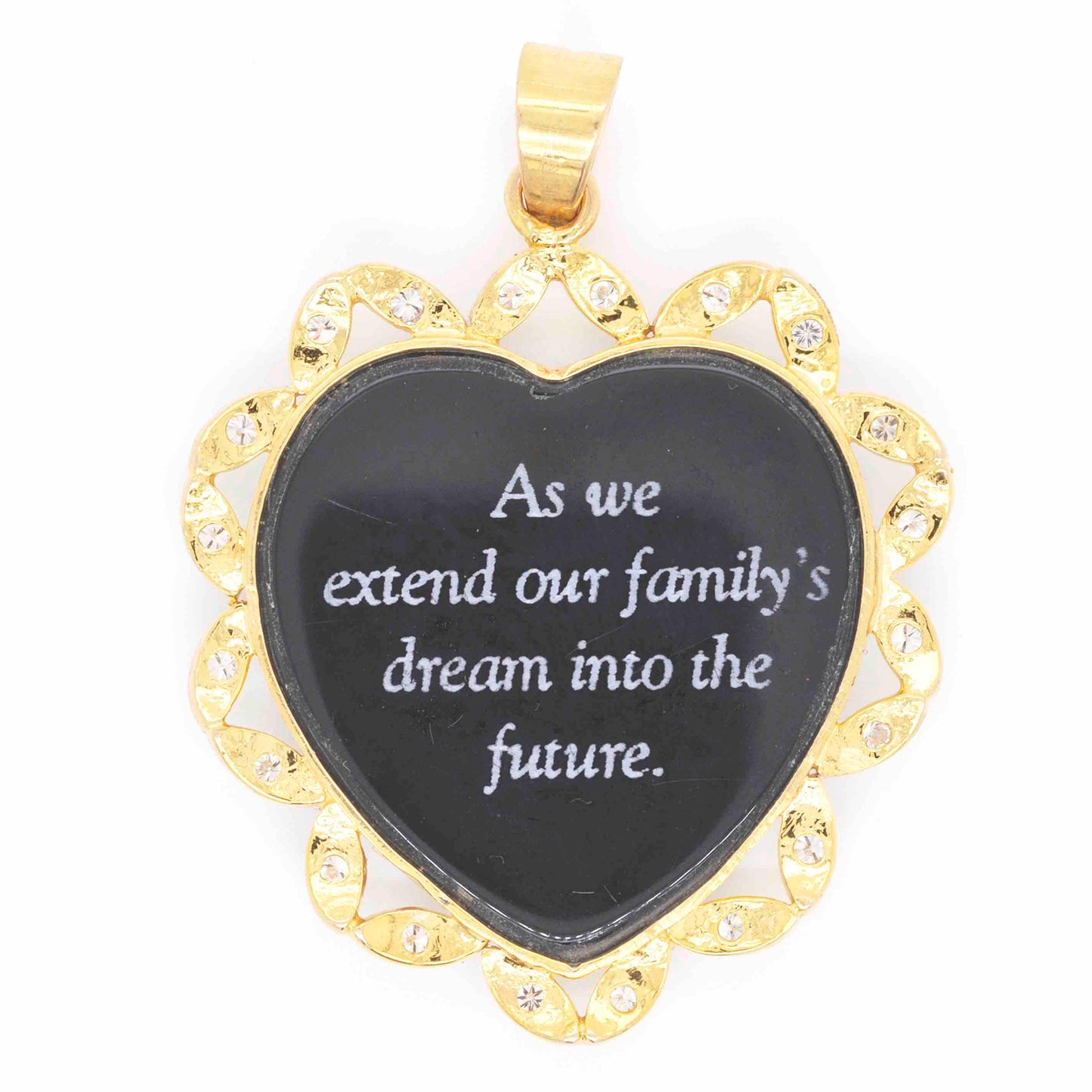 18K Gold Valentine Couple Cameo Carved Heart Pendant