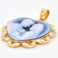 18K Gold Valentine Couple Cameo Carved Heart Pendant - Vaibhav Dhadda Jewelry