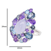 Amethyst & Blue Topaz Ring