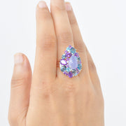 Amethyst & Blue Topaz Ring