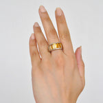 Sterling Silver Shaded Citrine Baguette Band Ring - Vaibhav Dhadda Jewellery