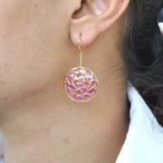 Circle Ruby Earrings
