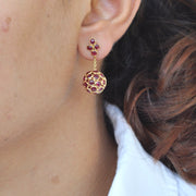 Ruby Ball Dangle Earrings