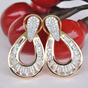 White topaz and diamond earrings