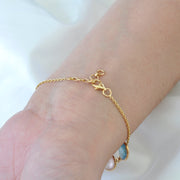 Prehnite Rose Quartz Aquamarine Bracelet