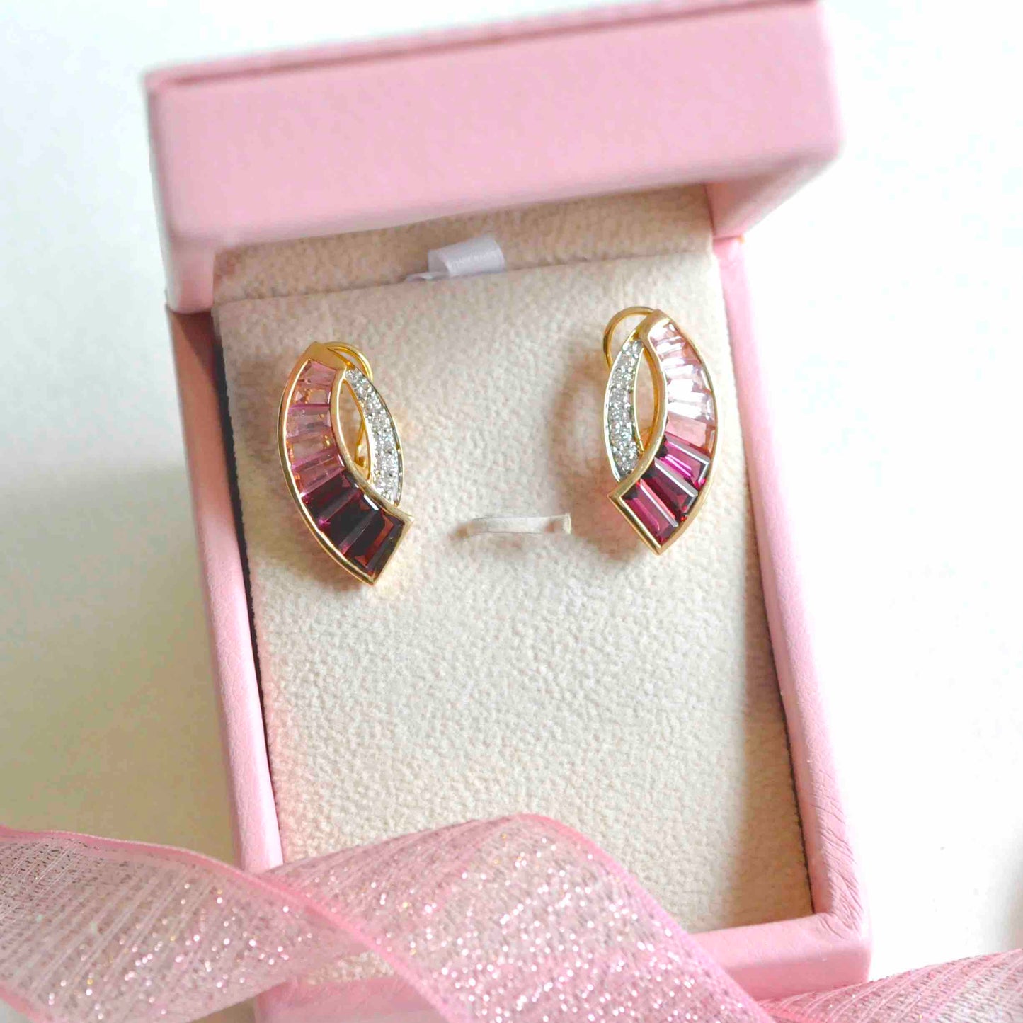 pink tourmaline stud earrings