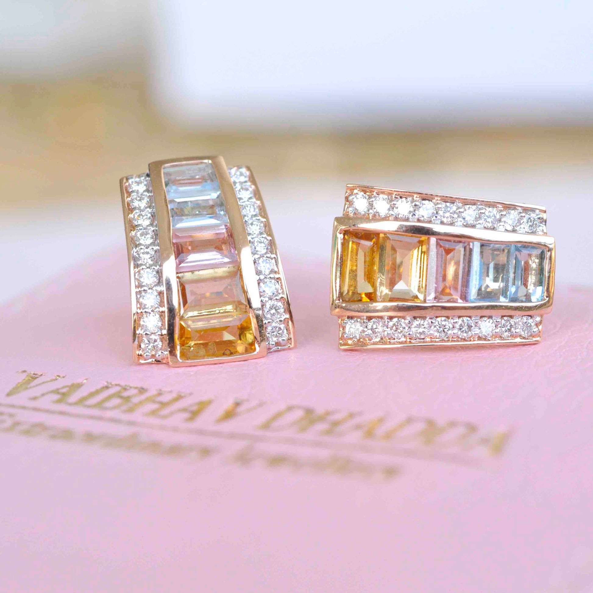 pink tourmaline stud earrings