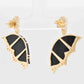 18K Gold Hand-Carved Agate Butterfly Diamond Dangle Drop Earrings