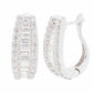 18K White Gold Diamond Baguette Huggie Hoop Earrings - Vaibhav Dhadda Jewelry