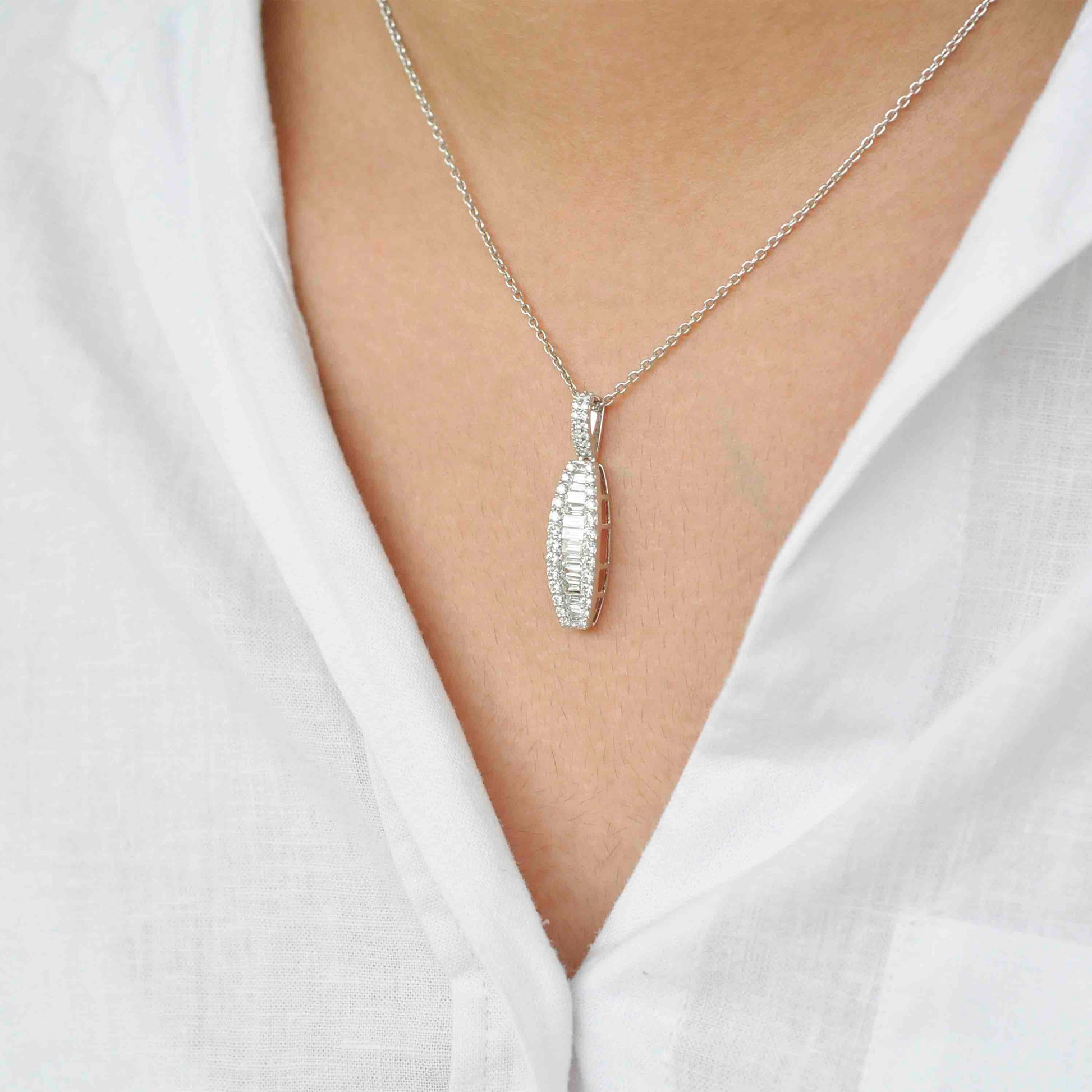 Classic Linear Diamond Pendants