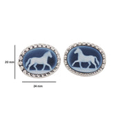 Horse Agate Cameo Cufflinks