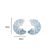 Orbit Blue Topaz Diamond Earrings