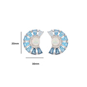 Blue Topaz Opal Earrings