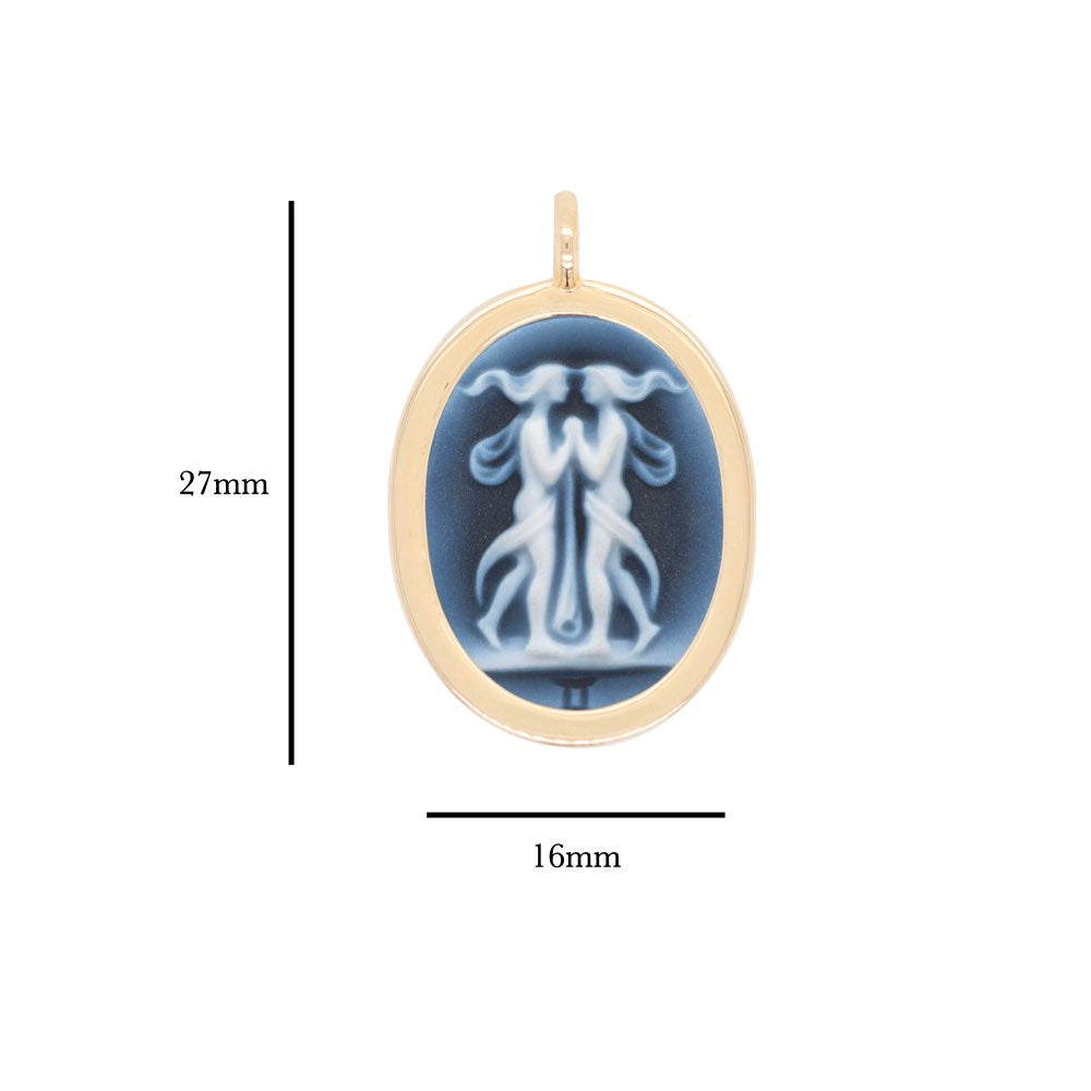 Zodiac Gemini Reversible Pendant