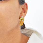 Citrine, Peridot & Diamond Cascade Earrings