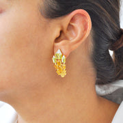 Citrine, Peridot & Diamond Cascade Earrings