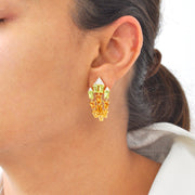 Citrine, Peridot & Diamond Cascade Earrings