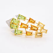 Citrine, Peridot & Diamond Cascade Earrings