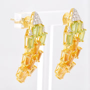 Citrine, Peridot & Diamond Cascade Earrings