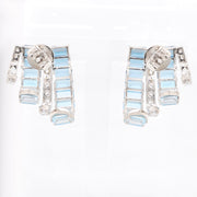 Blue Topaz & Diamond Drift Hoop Earrings
