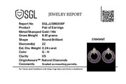 Circle Amethyst Diamond Earrings