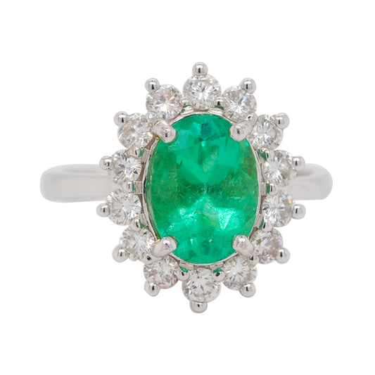 Oval Emerald Diamond Ring