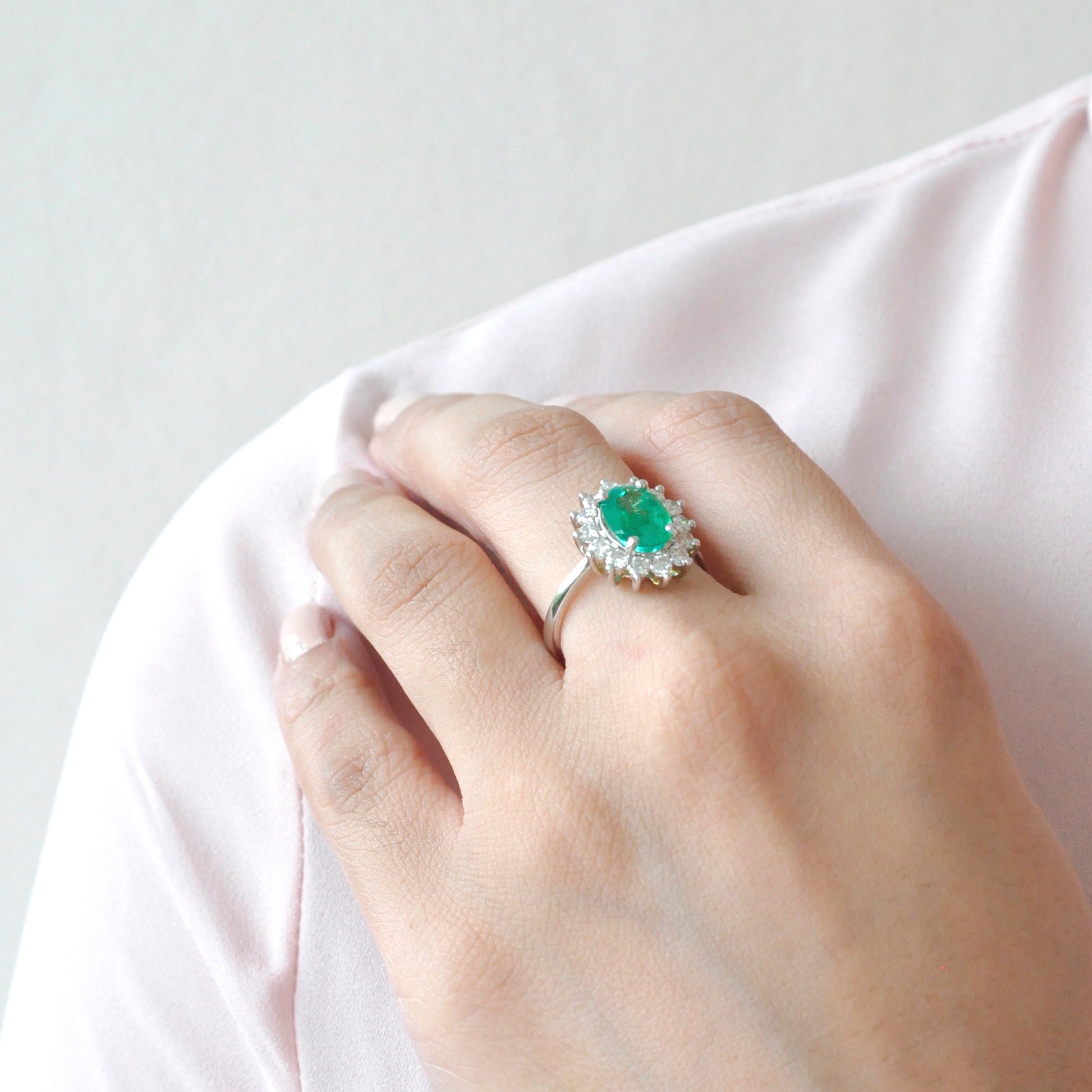 Emerald Diamond Wedding Ring