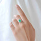 18K Gold Classic Colombian Emerald Oval Diamond Ring