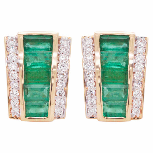 18k gold Zambian emerald stud earrings