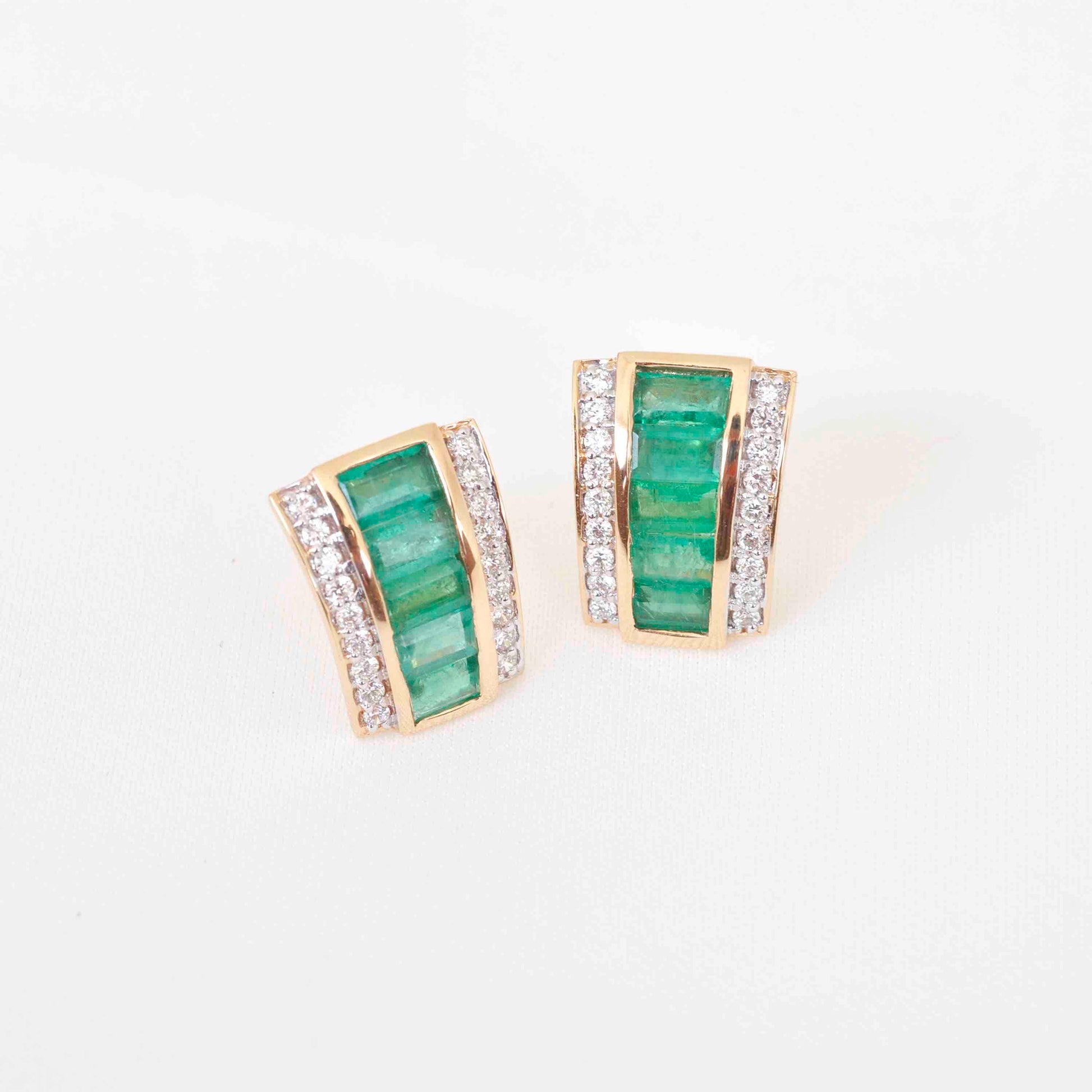 Zambian emerald earrings gold