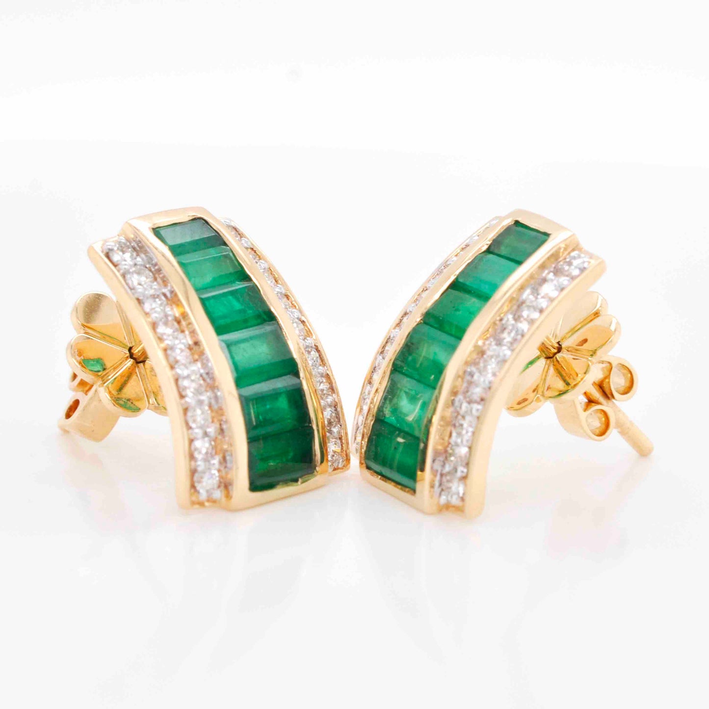 Zambian emerald cluster earrings design