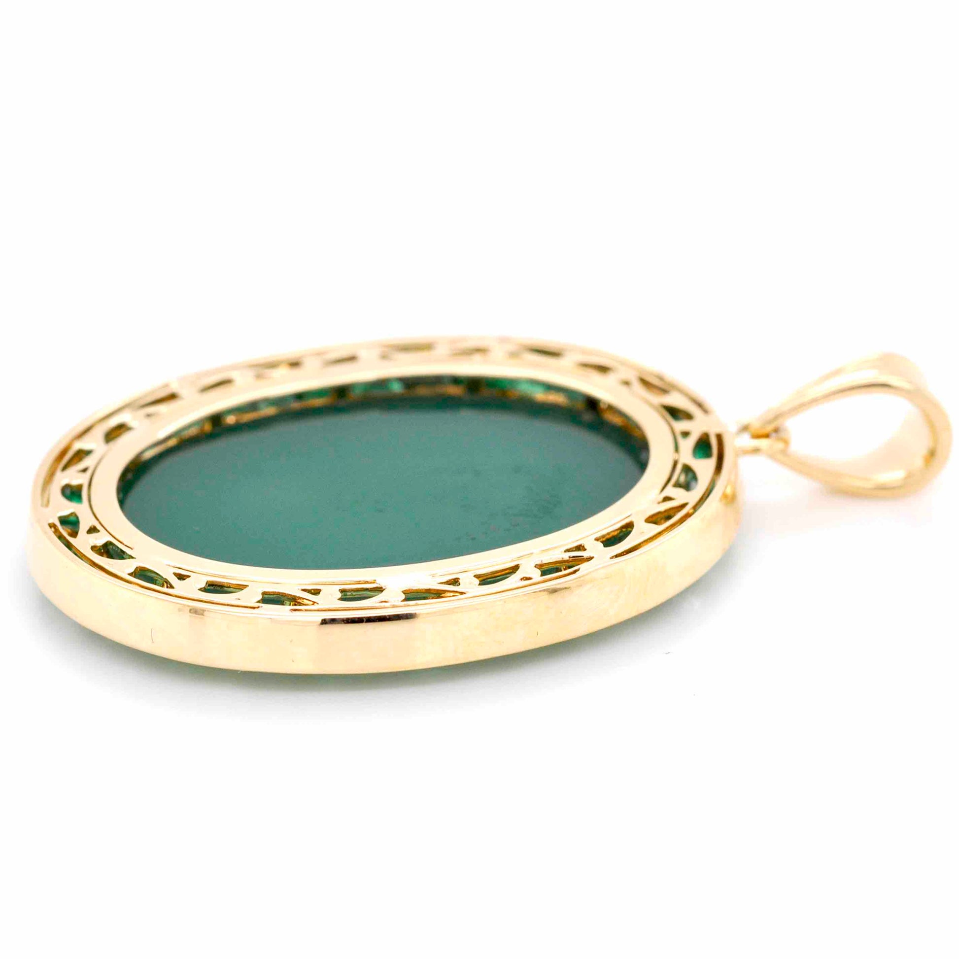 Emerald cameo necklace