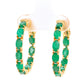 emerald hoops earrings