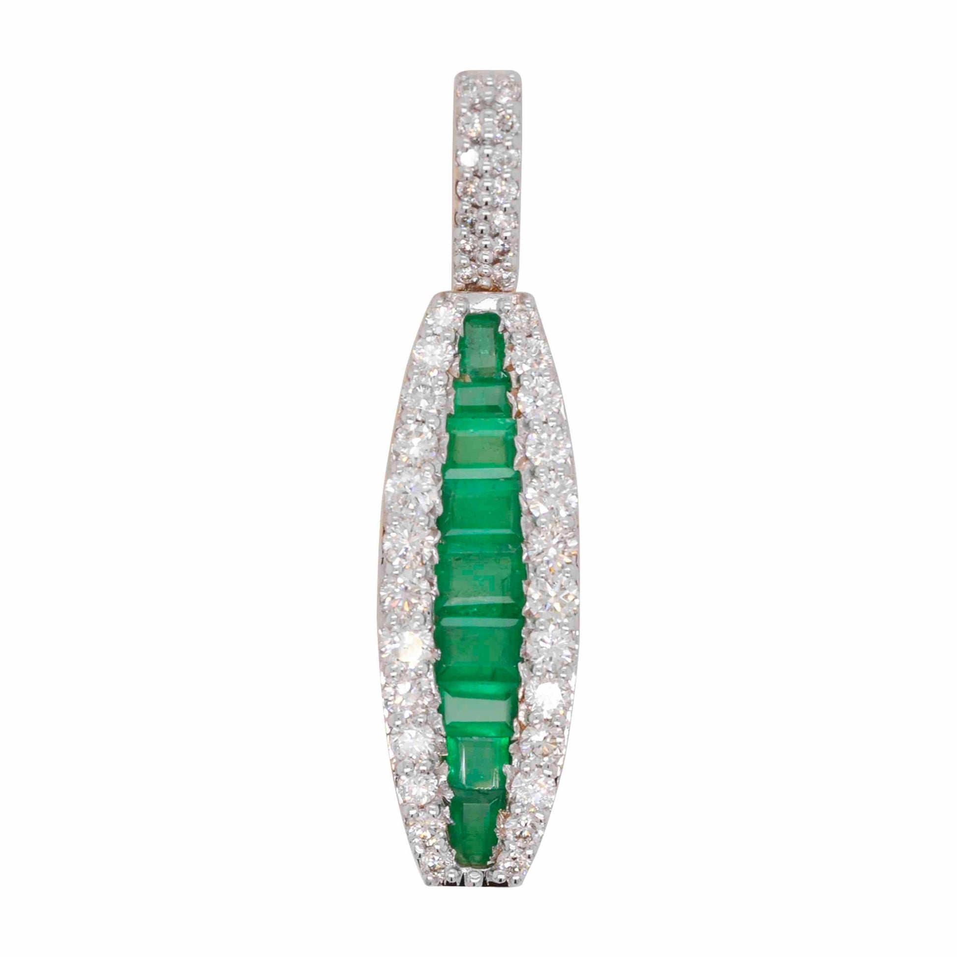 natural emerald diamond pendant necklace
